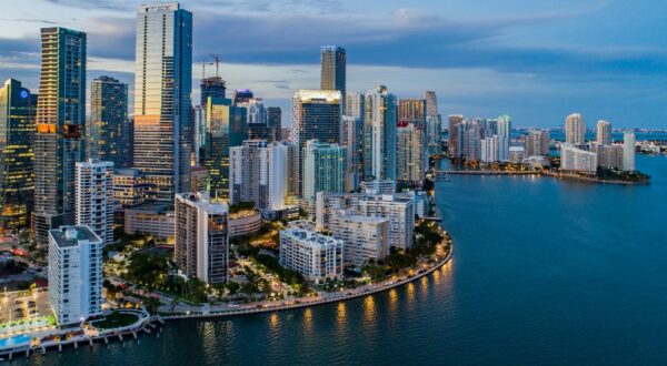 The dynamic and vibrant cityscape of Miami, reflecting the energetic and lively spirit of its residents.