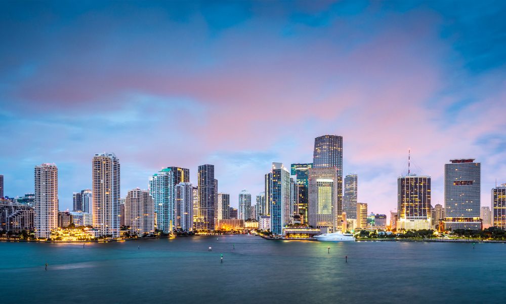 The iconic Miami Beach skyline, reflecting the vibrant, dynamic spirit of the city and its beautiful residents.