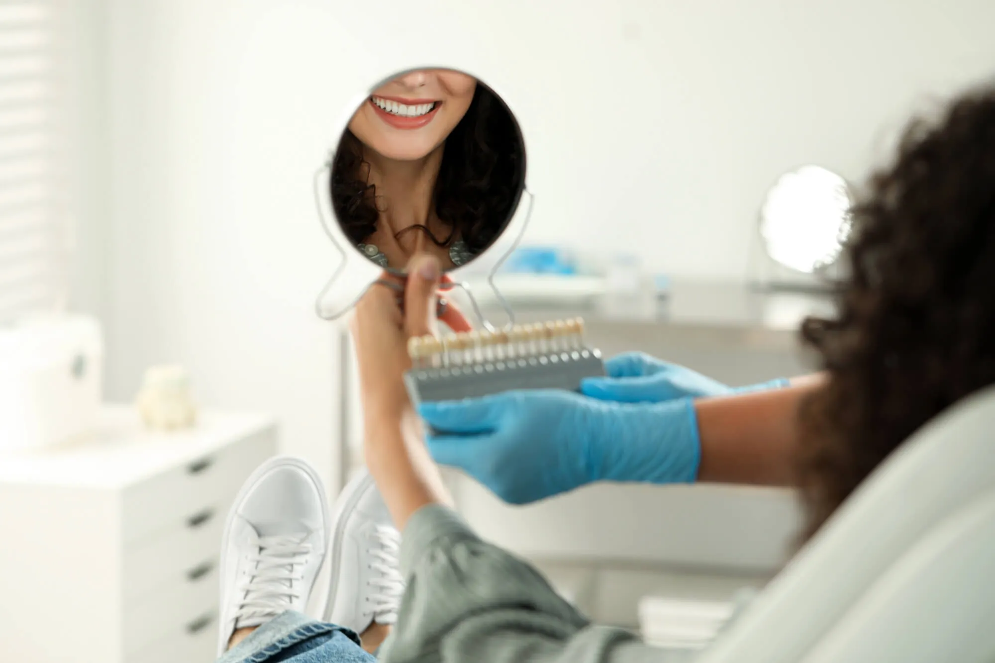 checking out her new Veneers Miami